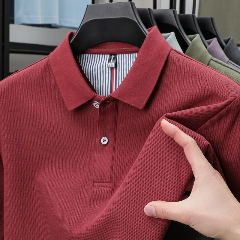 100% pure cotton high-end brand men's short sleeve polo shirt summer fashion hot selling golf breathable casual business T-shirt
