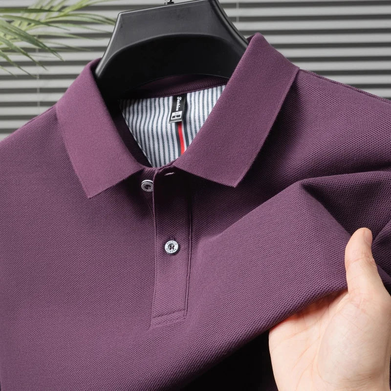 100% pure cotton high-end brand men's short sleeve polo shirt summer fashion hot selling golf breathable casual business T-shirt