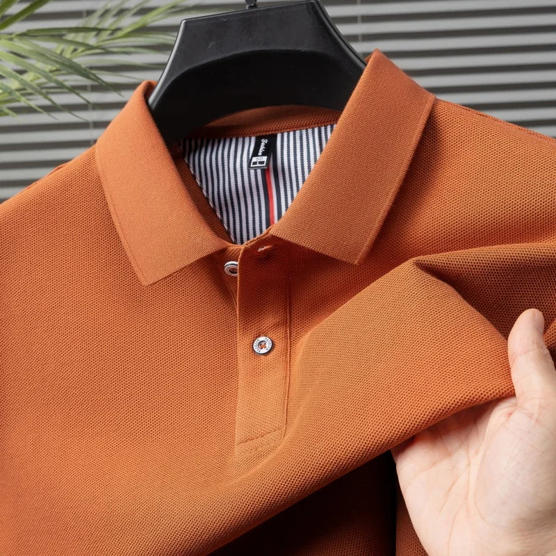 100% pure cotton high-end brand men's short sleeve polo shirt summer fashion hot selling golf breathable casual business T-shirt