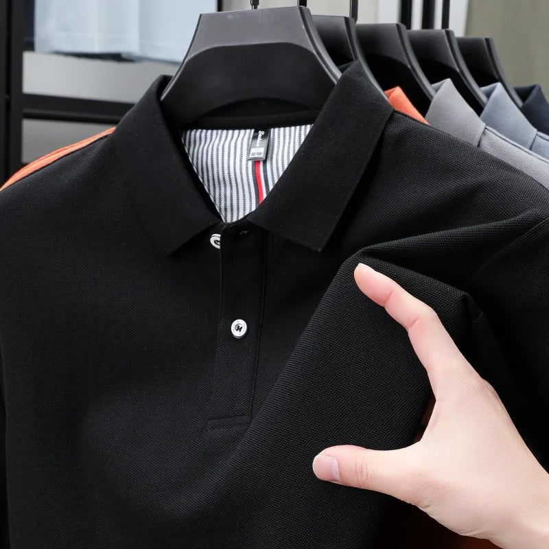 100% pure cotton high-end brand men's short sleeve polo shirt summer fashion hot selling golf breathable casual business T-shirt