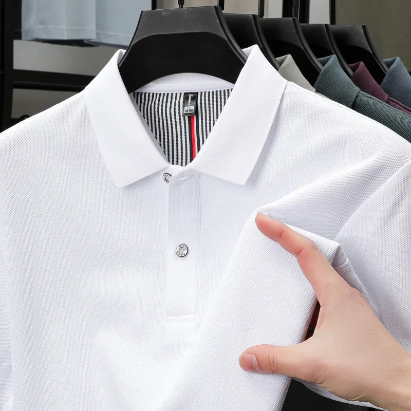 100% pure cotton high-end brand men's short sleeve polo shirt summer fashion hot selling golf breathable casual business T-shirt