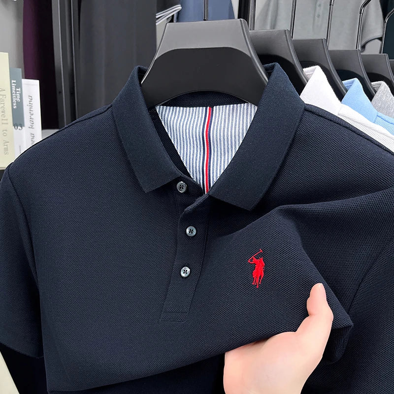 100% pure cotton high-end brand men's short sleeve polo shirt summer fashion original pony embroidery golf Paul casual T-shirt