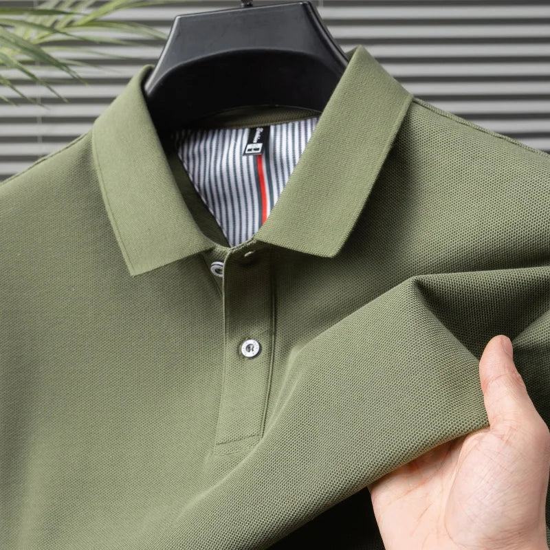 100% pure cotton high-end brand men's short sleeve polo shirt summer fashion hot selling golf breathable casual business T-shirt