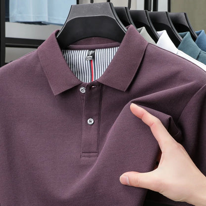 100% pure cotton high-end brand men's short sleeve polo shirt summer fashion hot selling golf breathable casual business T-shirt