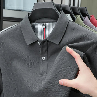 100% pure cotton high-end brand men's short sleeve polo shirt summer fashion hot selling golf breathable casual business T-shirt