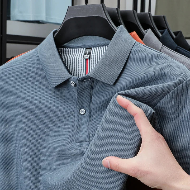 100% pure cotton high-end brand men's short sleeve polo shirt summer fashion hot selling golf breathable casual business T-shirt