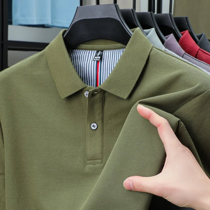 100% pure cotton high-end brand men's short sleeve polo shirt summer fashion hot selling golf breathable casual business T-shirt