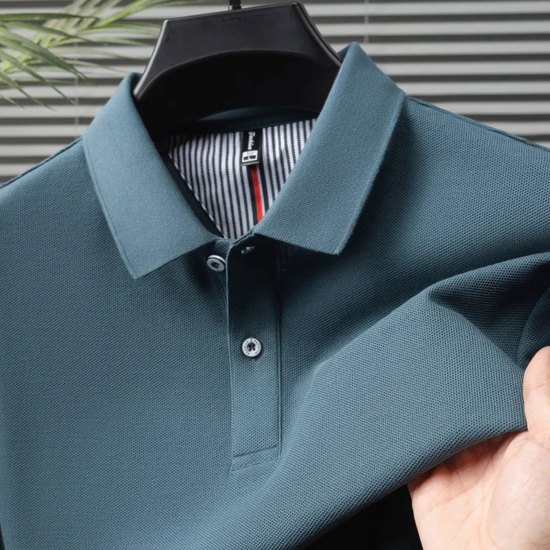 100% pure cotton high-end brand men's short sleeve polo shirt summer fashion hot selling golf breathable casual business T-shirt