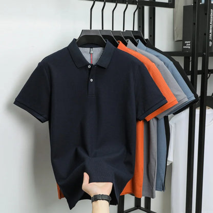 100% pure cotton high-end brand men's short sleeve polo shirt summer fashion hot selling golf breathable casual business T-shirt