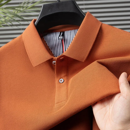 100% pure cotton high-end brand men's short sleeve polo shirt summer fashion hot selling golf breathable casual business T-shirt