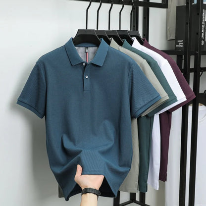 100% pure cotton high-end brand men's short sleeve polo shirt summer fashion hot selling golf breathable casual business T-shirt