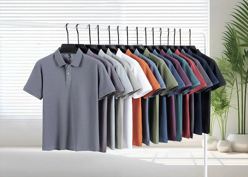 100% pure cotton high-end brand men's short sleeve polo shirt summer fashion hot selling golf breathable casual business T-shirt