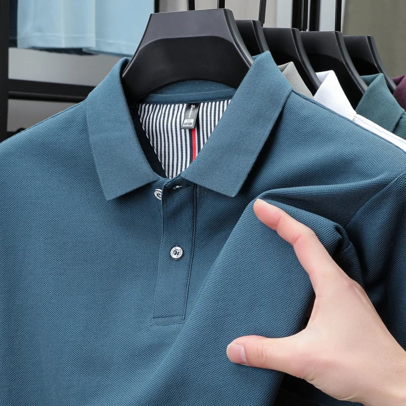 100% pure cotton high-end brand men's short sleeve polo shirt summer fashion hot selling golf breathable casual business T-shirt