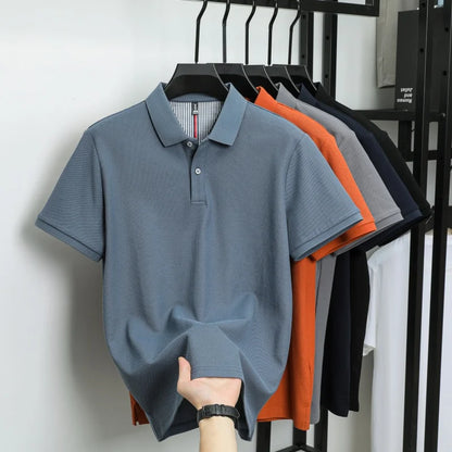 100% pure cotton high-end brand men's short sleeve polo shirt summer fashion hot selling golf breathable casual business T-shirt