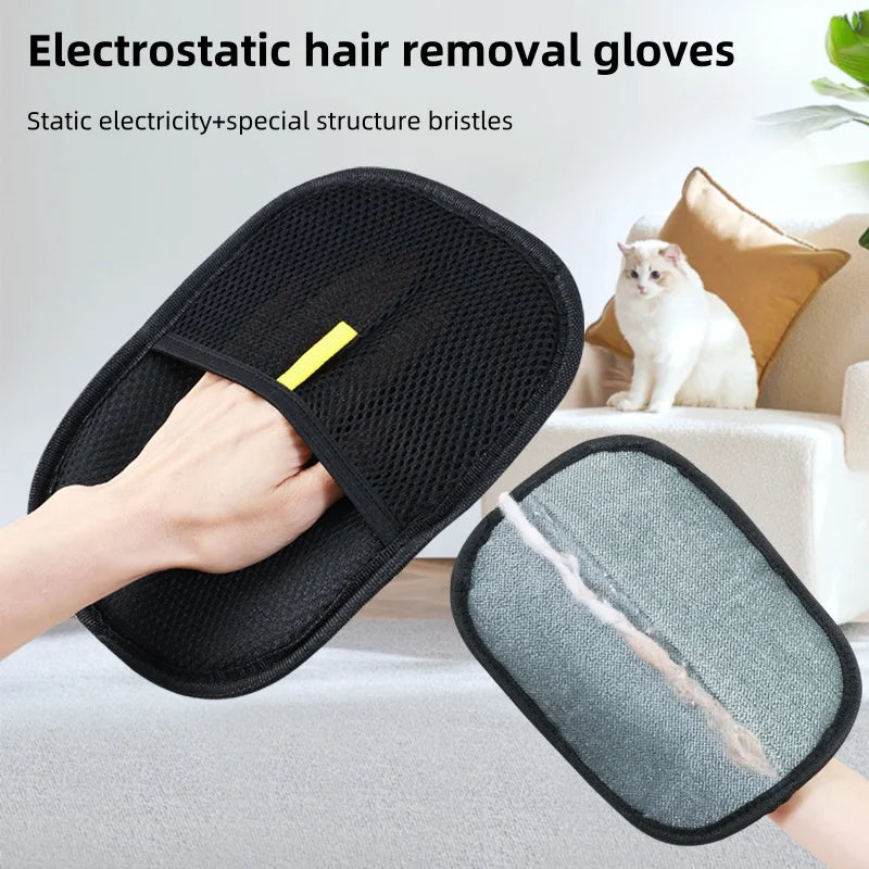 Pet Grooming Gloves & Hair Remover Brush