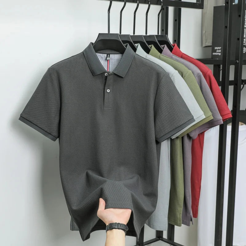 100% pure cotton high-end brand men's short sleeve polo shirt summer fashion hot selling golf breathable casual business T-shirt