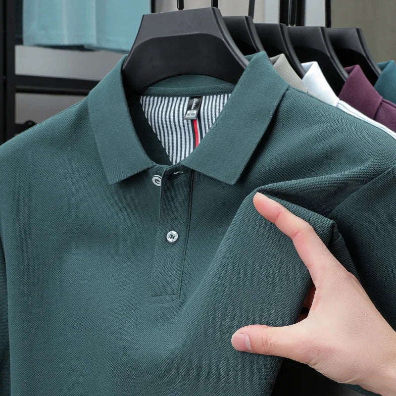 100% pure cotton high-end brand men's short sleeve polo shirt summer fashion hot selling golf breathable casual business T-shirt