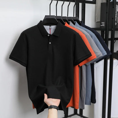 100% pure cotton high-end brand men's short sleeve polo shirt summer fashion hot selling golf breathable casual business T-shirt
