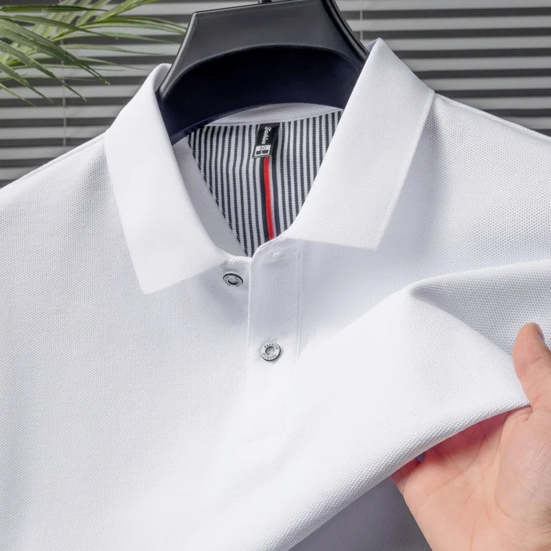 100% pure cotton high-end brand men's short sleeve polo shirt summer fashion hot selling golf breathable casual business T-shirt