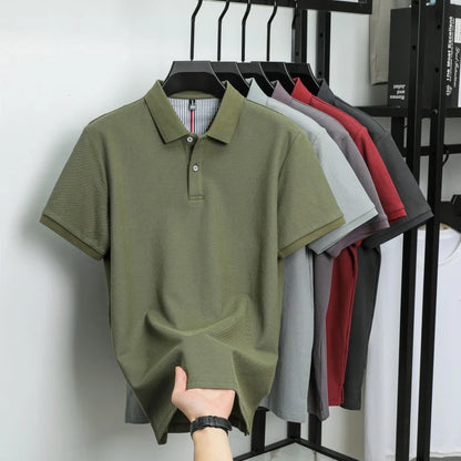 100% pure cotton high-end brand men's short sleeve polo shirt summer fashion hot selling golf breathable casual business T-shirt