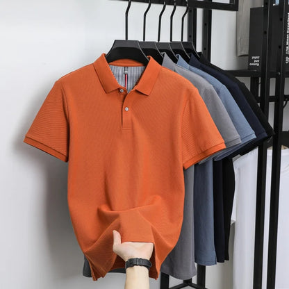 100% pure cotton high-end brand men's short sleeve polo shirt summer fashion hot selling golf breathable casual business T-shirt
