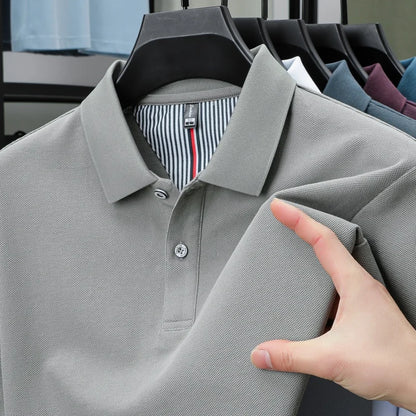 100% pure cotton high-end brand men's short sleeve polo shirt summer fashion hot selling golf breathable casual business T-shirt