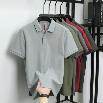 100% pure cotton high-end brand men's short sleeve polo shirt summer fashion hot selling golf breathable casual business T-shirt