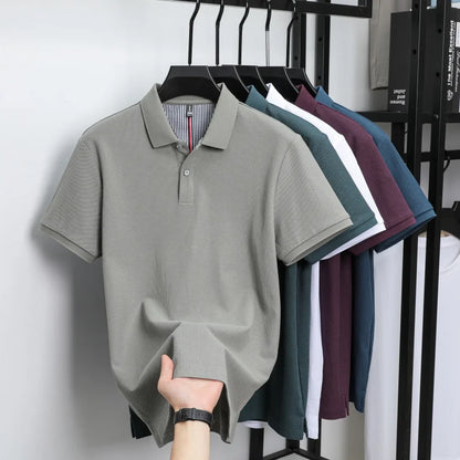 100% pure cotton high-end brand men's short sleeve polo shirt summer fashion hot selling golf breathable casual business T-shirt